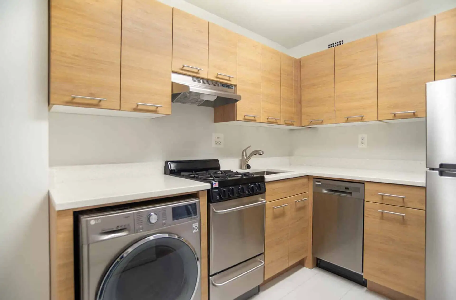 renovated kitchen at gelmarc towers apartments in adams morgan dc