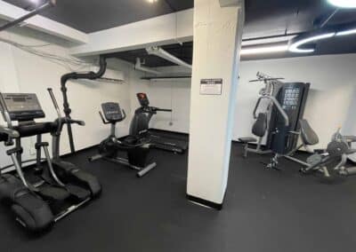 Fitness center with workout equipment